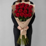 15 длинных красных роз 100 см фото 3